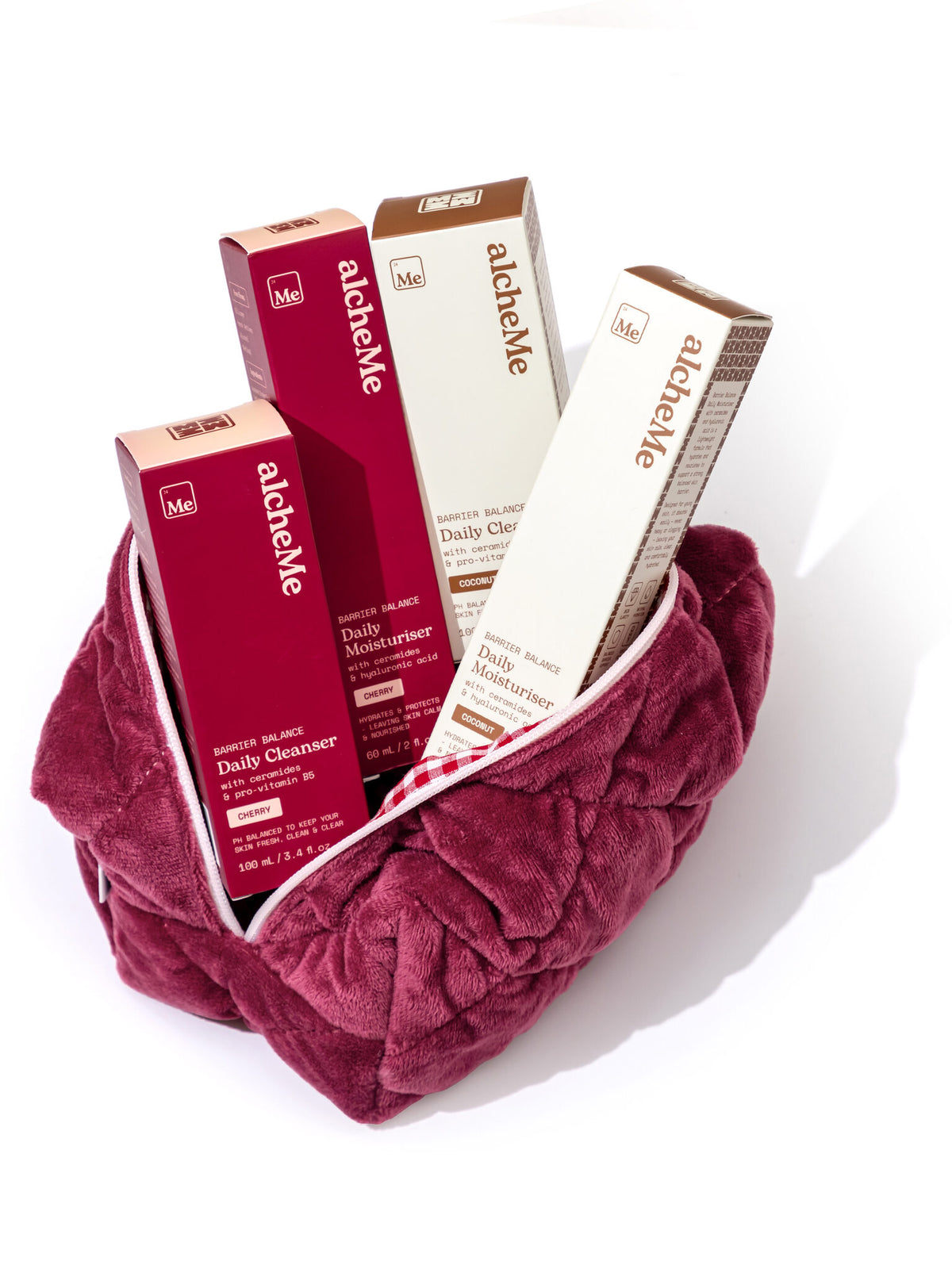 alcheMe Cherry Bomb Big Bundle packaging — full-size skincare set for teens and tweens